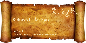 Kokovai Ákos névjegykártya