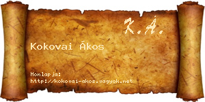 Kokovai Ákos névjegykártya